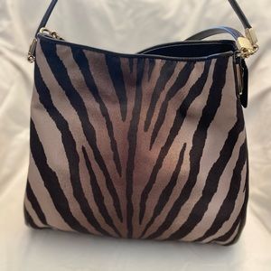 Tiger print canvas Coach purse